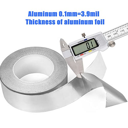 Romeda Aluminum Tape, 2 Inch x 164 Feet, Silver, 3.9 Mil, Heavy Duty, Heat & UV Resistant, HVAC & Ductwork - size: 2 inch x 164 Ft