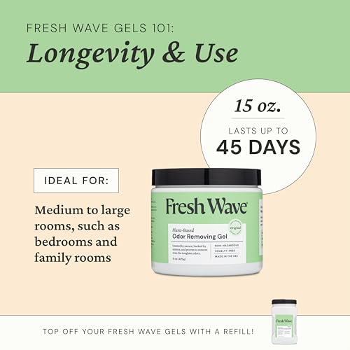 Fresh Wave Odor Eliminator Gel 2-Pk 15oz & 7oz Air Freshener, Mix Pack | Plant-based formula. No parabens or harsh chemicals. EPA Safer Choice. Bathroom & closet odor absorber. Refillable. - size: 22 fl oz (Pack of 2: 15 fl oz & 7 fl oz)