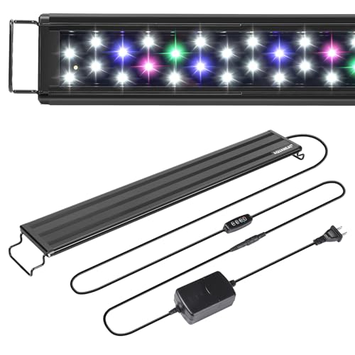 AQUANEAT LED Aquarium Light for 24 to 30 Inch Fish Tank, Auto On Off with Timer, Full Spectrum, Adjustable Brightness, Daylight Moonlight Mode, for Fresh Water Low-to-Mid Light Plants - size: 24"-30"