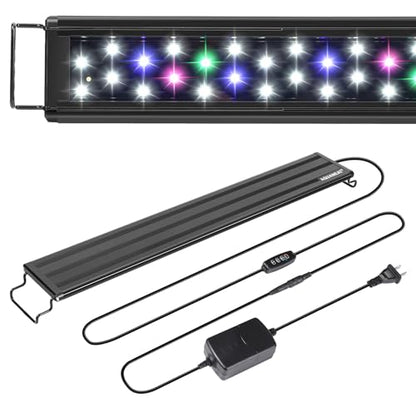 AQUANEAT LED Aquarium Light for 24 to 30 Inch Fish Tank, Auto On Off with Timer, Full Spectrum, Adjustable Brightness, Daylight Moonlight Mode, for Fresh Water Low-to-Mid Light Plants - size: 24"-30"