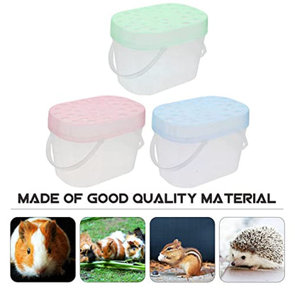 3Pcs Travel Turtle Carrier Portable Turtle Tank Terrarium Habitat Case Hamster Travel Cage Plastic Reptile Habitat Container Small Animal Carriers (Random Color)