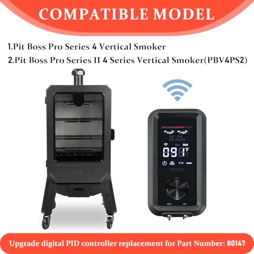 Replacement 80147 Digital PID Vertical Control Board Parts for PBV4PS2, Compatible with Pit Boss Pro Series II 4-Series Wood Pellet Vertical Smoker, Comes with WiFi and Bluetooth Function - size: 80147