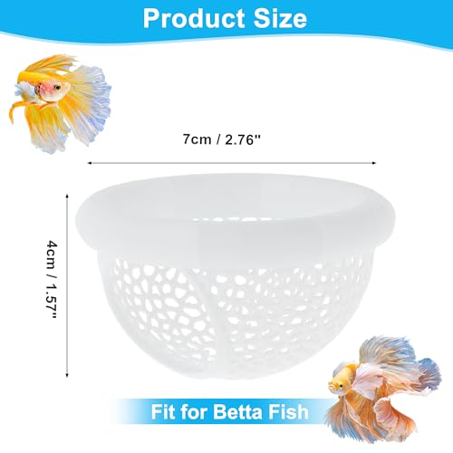 Floating Betta Cave & Hammock, Multi-Functional Hideout for Aquarium White - color: White