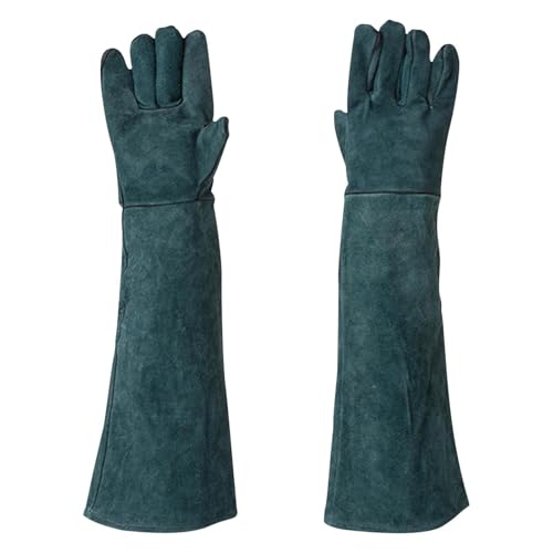Animal Handling Gloves - Protective Pet Grooming Mitts, Scratch Resistant Cat Safety Gear | Reptile Handling Glove Leather, Puncture Proof Dog Training Gloves for Veterinary Use Wildlife Care - color: B