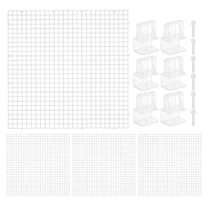 Zerodeko 1 Set Terrarium/Aquarium Screen Lid - Plastic Grid Tank Top Cover with 6 Support Clips - DIY Cut-to-Size Replacement Canopy - Helps Prevent Jumping, Allows Airflow & Light