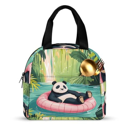 Funny Panda Lunch Bag for Women Men | Insulated Lunch Box Leakproof Food Meal Containers Reusable Foldable 6L Capacity Lunch Tote Bags for Work Picnic Travel - color: Style 4