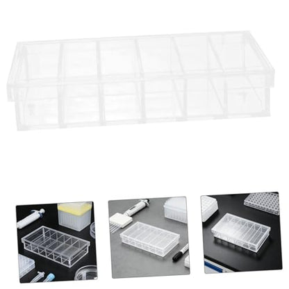 MAGICLULU Acrylic Incubation Tray for Laboratory Use with 6-Compartment Design and Lid, Tight Seal, Easy Clean Specimen Observation Box for Hatching and Raising Aquarium Fry, 6.6x3.8 Inches