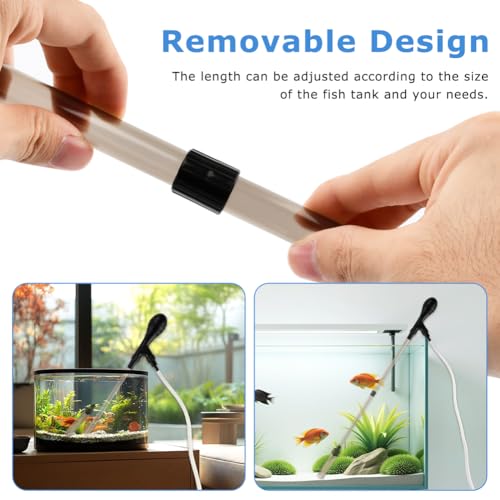 Small Fish Aquarium Gravel Cleaner Kit - Manual 80GPH Strong Suction Gravel Vacuum for Aquarium, Water Changer, Sand Washer, Glass Cleaner & Waste Remover for 5-80 Gallon Tanks, 200cm Hose