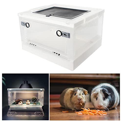 Foldable Reptile Feeding Box, Hamster Breeding Box, Transport House, Pet Cage Habitat for Frog Scorpion, White