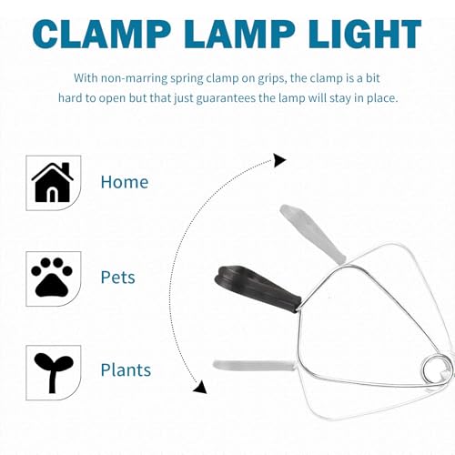 EP Clamp Lamp Light with Detachable 8.5 Inch Aluminum Reflector, 150 Watt E26 Socket (No Bulb Included), 8 Foot 18/2 SPT-2 Cord Cord, 2 Pack - size: 8