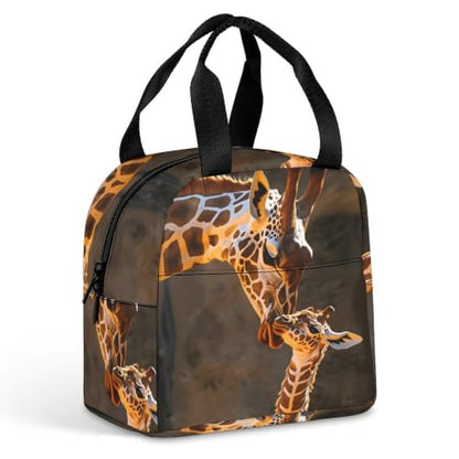 Gentle Giraffe Lunch Bag for Women Men | Insulated Lunch Box Leakproof Food Meal Containers Reusable Foldable 6L Capacity Lunch Tote Bags for Work Picnic Travel - color: style-12