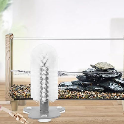 HOMSFOU 2pcs Turtle Tank Brush Set with Strong Suction Cups for Gentle Cleansing and Effective Mud Removal in Aquarium and Turtle Shell Cleaning, Sturdy Abs Material