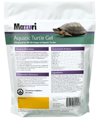 Mazuri | Aquatic Turtle Food | Easy-to-Serve Gel | Freshwater Formula- 8 Ounce (8 oz) Bag (Pack of 2) - size: 8 Ounce (Pack of 2)