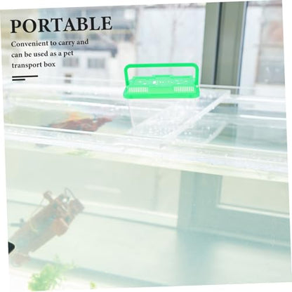 Portable Handheld Fish Tank Carrier for Travel Mini Aquarium for Turtles and Reptiles Clear Container Stylish Design for Fish and Hamsters Easy to Clean and Maintain