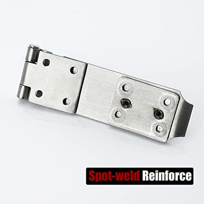 JQK Door Hasp Latch Lock, 5 Inch 304 Stainless Steel Safety Packlock Clasp Thickness 1.9 mm, Brushed Steel, DL130-BN - size: 5Inch-Brushed