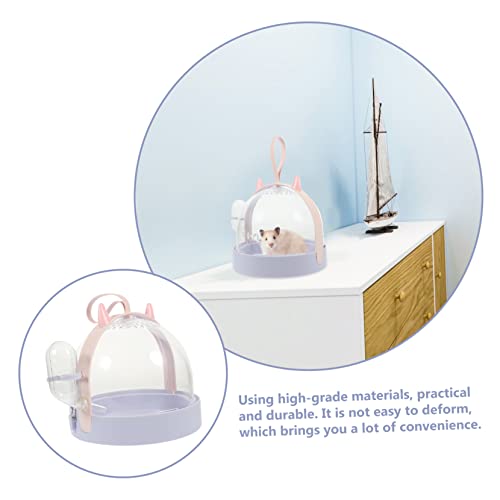 Angoily Outdoor Hamster Carrier Box Breathable Pet Cage for Travel Lightweight Design Water Bottle for Hamsters and Pets The Go - color: Purple