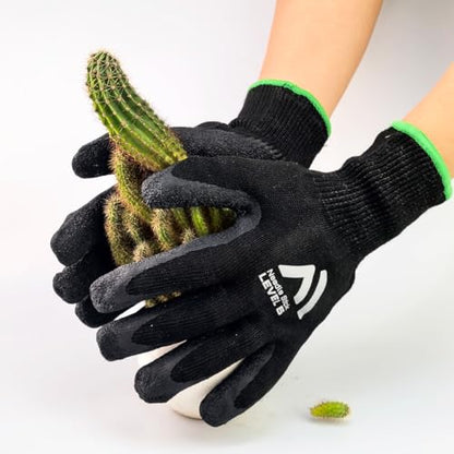Level 5 A9/F Cut Resistant Gloves HPPE + Steel Wire Palm-Coated Textured Latex Anti-Stab/Puncture for Durian Opening - size: X-Large