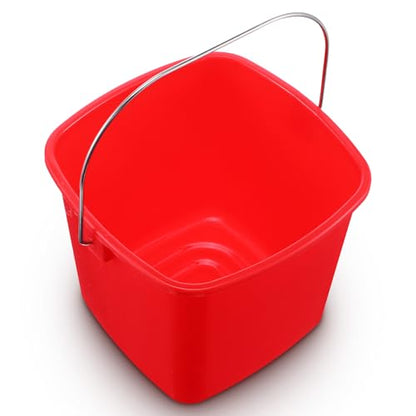 4 Pack Small Cleaning Pail, Square Detergent Bucket with Spout and Handle for Home, Offices, School, Commercial Use