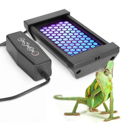 Dimmable LED Reptile UVB Lamp, 8000 Hours UVB Duration for Much Longer Lifespan, Adjustable 4/8/12-Hour Cycles, Suitable for Tortoise and Gecko, 4W, S Size - size: 5INCH