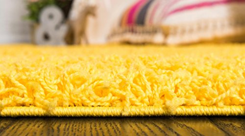 Unique Loom Solid Shag Collection Area Rug (2' x 6' 5" Runner, Tuscan Sun Yellow) - color: Tuscan Sun Yellow, size: 2' x 6'5" (Runner)