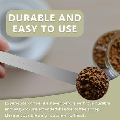 2PCS Extra Long Handle Coffee Scoop, 1Tbsp(15ml) Measuring Spoon | 9” Length, Food-Grade Stainless Steel, Accurate Measurement, Dishwasher-Safe, Engraved Marking, Coffee Ritual Essential - size: 1tbsp