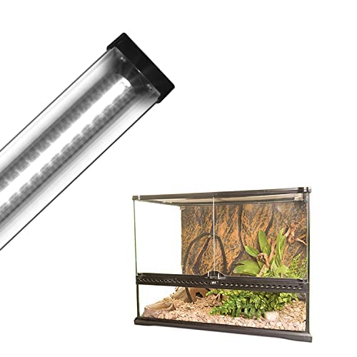 2ft Horticultural LED Grow Light Bar, 24W High Output White, Full Spectrum 6400K for Indoor Gardening, Bioactive Terrariums & Vivarium/Paludariums
