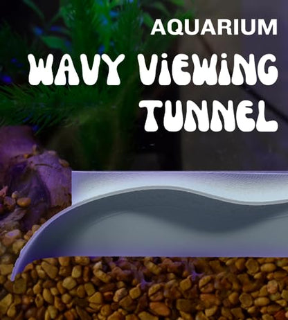 Chatelet REEFSHAPE - Abstract Aquarium Viewing Tunnel | Wavy Design Fish and Shrimp Hideout | Under-Substrate Tunnel | Made in USA (Gray) - color: Gray