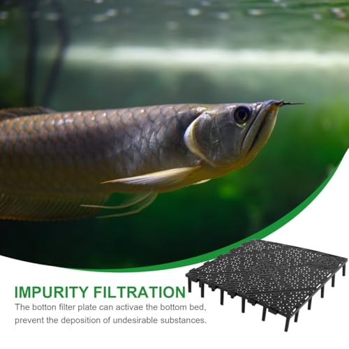 balacoo 20 Pcs Aquarium Undergravel Plate, Aquarium Bottom Plate, Fish Tank Sand Divider, PVC Sand Gravel Board for Fish Tank Accessory (Black)
