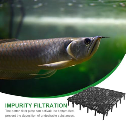 balacoo 20 Pcs Aquarium Undergravel Plate, Aquarium Bottom Plate, Fish Tank Sand Divider, PVC Sand Gravel Board for Fish Tank Accessory (Black)