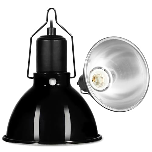 5.5 inch Dome Reptile Light Fixture Max 100W Reptile Heat Lamp | UVB Light Fixture, For Bearded Dragon, Turtles, Snake and Lizard Terrarium - size: 5.5inch shallow dome