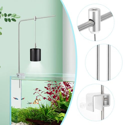 BESPORTBLE Aquarium Light Mount, 2Pcs Adjustable Aquarium Light Mounting Bracket Reptile Glass Lamp Stand Fish Tank Led Lamp Holder