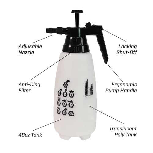 Chapin 68oz Pump Sprayer, Anti-Clog for Easy Application | Thumb-trigger lock and ergonomic grip; reduces hand fatigue during lawn, garden and household spraying tasks - size: 68 ounces