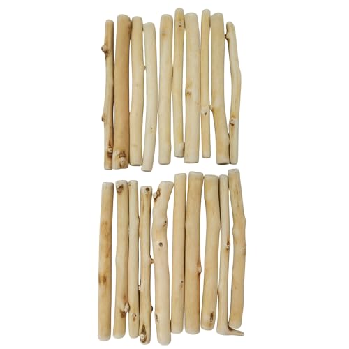 30 Pcs Natural Driftwood Pieces 3.94" Length 0.2-0.8" Thick for DIY Crafts Photo Props Beach Decor School Projects Rustic Unfinished Wood for Art & Home - size: 3.94