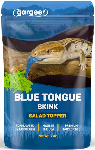 Gargeer 2oz Blue Tongue Skink Salad Topper. Enhanced Appetite, Made in USA | Natural appetite-stimulating topper! Dandelion, hibiscus, alfalfa & spirulina boost skink greens, fruits & pellets - size: 2 Ounce (Pack of 1)
