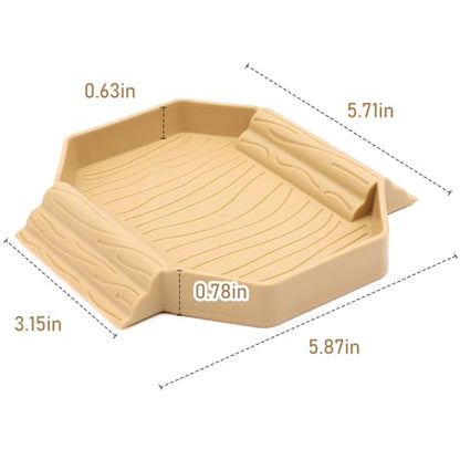 Small Tortoise Habitat Turtle Bathing Pool Food and Water Bowl Reptile Tank Decoration for Small TurtleTortoise