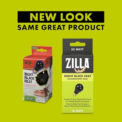 Zilla Incandescent Bulb, Night Black, Ideal for Nocturnal Reptile Species - size: 50 Watts, style: Night Black