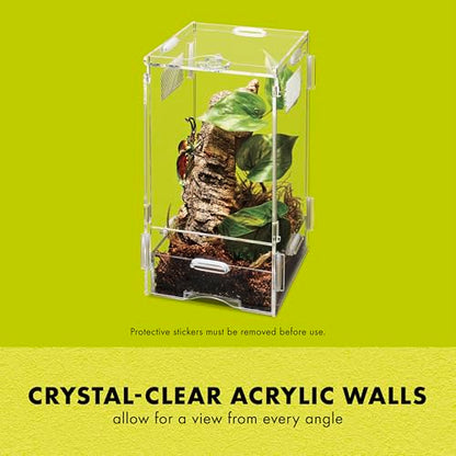 Zilla Micro Habitat Terrarium, Arboreal, with Locking Latch, for Isopods, Spiders, Insects, Large - size: Large, style: Arboreal