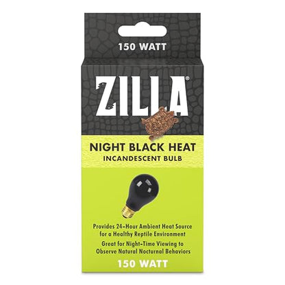 Zilla Incandescent Bulb, Night Black, Ideal for Nocturnal Reptile Species - size: 150 Watts, style: Night Black