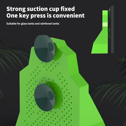 Ventilated Feeder Bowl With AntiEscape Design And Suction Base For Secure Placement In Reptiles Habitats