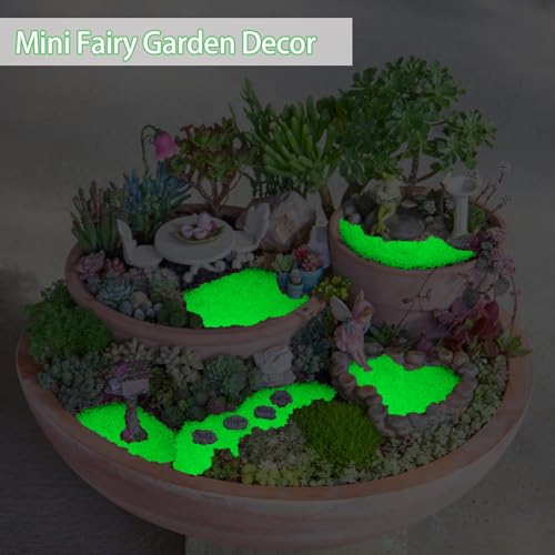 10000pcs 3-5mm Green Glow Rocks Gardening Luminous Glow Stones Glow Pebbles Decorative Sand for Succulent,Fish Tank Aquarium - style: Green