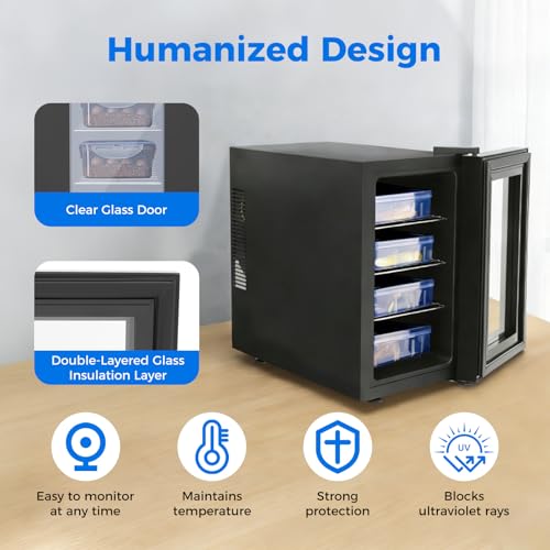 23L Reptile Egg Incubator, 55W 110Vortable Reptile Scientific Lab Incubator Digital Automatic Incubator Cooling and Heating Reptile Cabinet with Tempe Controlled 10-40°C for Turtle and Small Reptiles