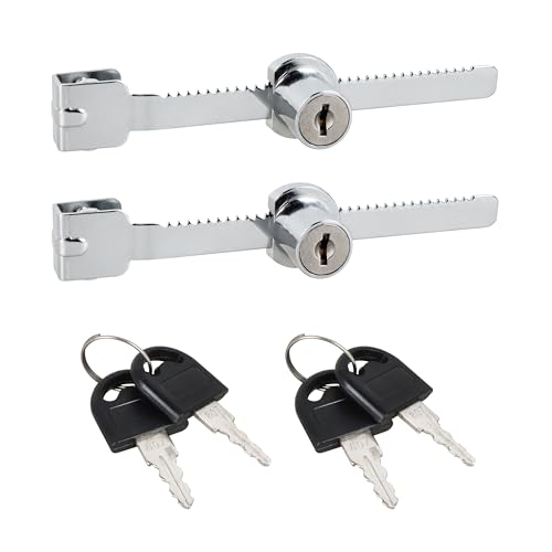 4-8mm Cabinet Furniture Lock for Retail Stores & Home | Security Sliding Glass Door Lock (2 Pack)