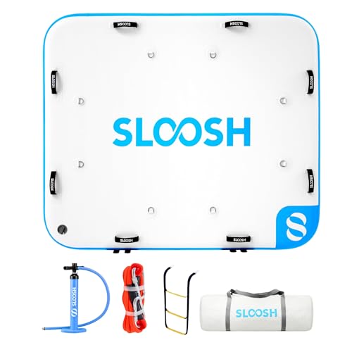 SLOOSH Inflatable Floating Dock, Inflatable Dock Floating Platform, Portable Air Dock Platform Fit for Pool, Lake, Beach with Non-Slip Surface - size: 6Ft X 5Ft