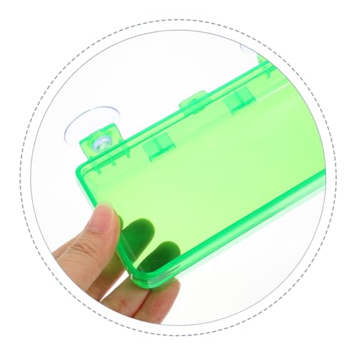 HANABASS Reptile Feeding Dish Bowl with Suction Cup Dual-Purpose Food and Water Container for Chameleons Geckos Bearded Dragons and Lizards Escape Prevention Design Sturdy Material Green - color: Light Green, size: 13.50X6.50X3.50CM