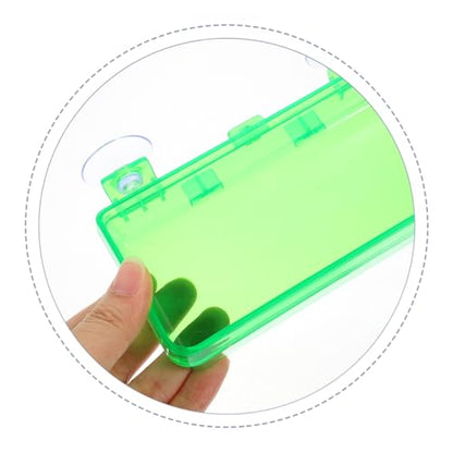 HANABASS Reptile Feeding Dish Bowl with Suction Cup Dual-Purpose Food and Water Container for Chameleons Geckos Bearded Dragons and Lizards Escape Prevention Design Sturdy Material Green - color: Light Green, size: 13.50X6.50X3.50CM