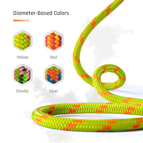24-Strand 11.8 mm Arborist-Pro™ Rope – High Tensile Strength – Lightweight – Made in USA - color: Yellow, size: 120 ft