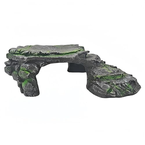 Reptile Hideouts,Resin Reptile Cave Habitat for Leopard Geckos, Lizards, Turtles, Snakes and Amphibians. (Upgrade Turtle Platform, Large) - color: Upgrade turtle platform, size: Large
