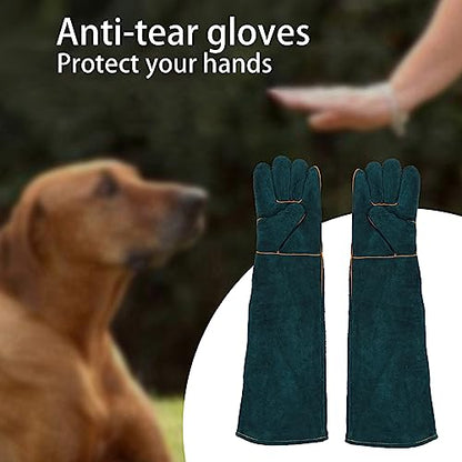 Animal Handling Gloves Bite Proof, Animal Handling Gloves, Animal Handling AntiBite Gloves Puncture & Scratch Resistant for Cat Dog Snake Falcon Grabbing Reptile (Large)