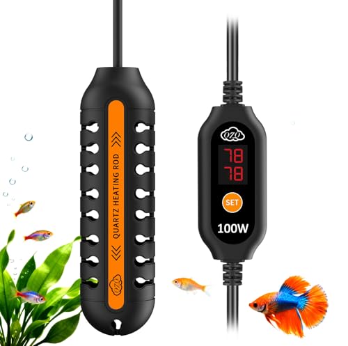 QZQ Aquarium Heater, 100W Adjustable Fish Tank Heater with Digital Display | External Temperature Controller, Submersible Turtle Tank Heater - size: 100W