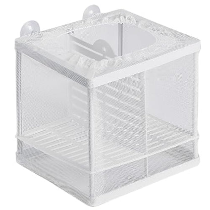 Pawfly Fish Tank Breeder Net Aquarium Fish Breeder Box with Nylon Mesh & Suction Cups Separation Net Small Fish Fry Hatchery Incubator Hatching Box for Baby Fish Shrimp Betta - size: Small